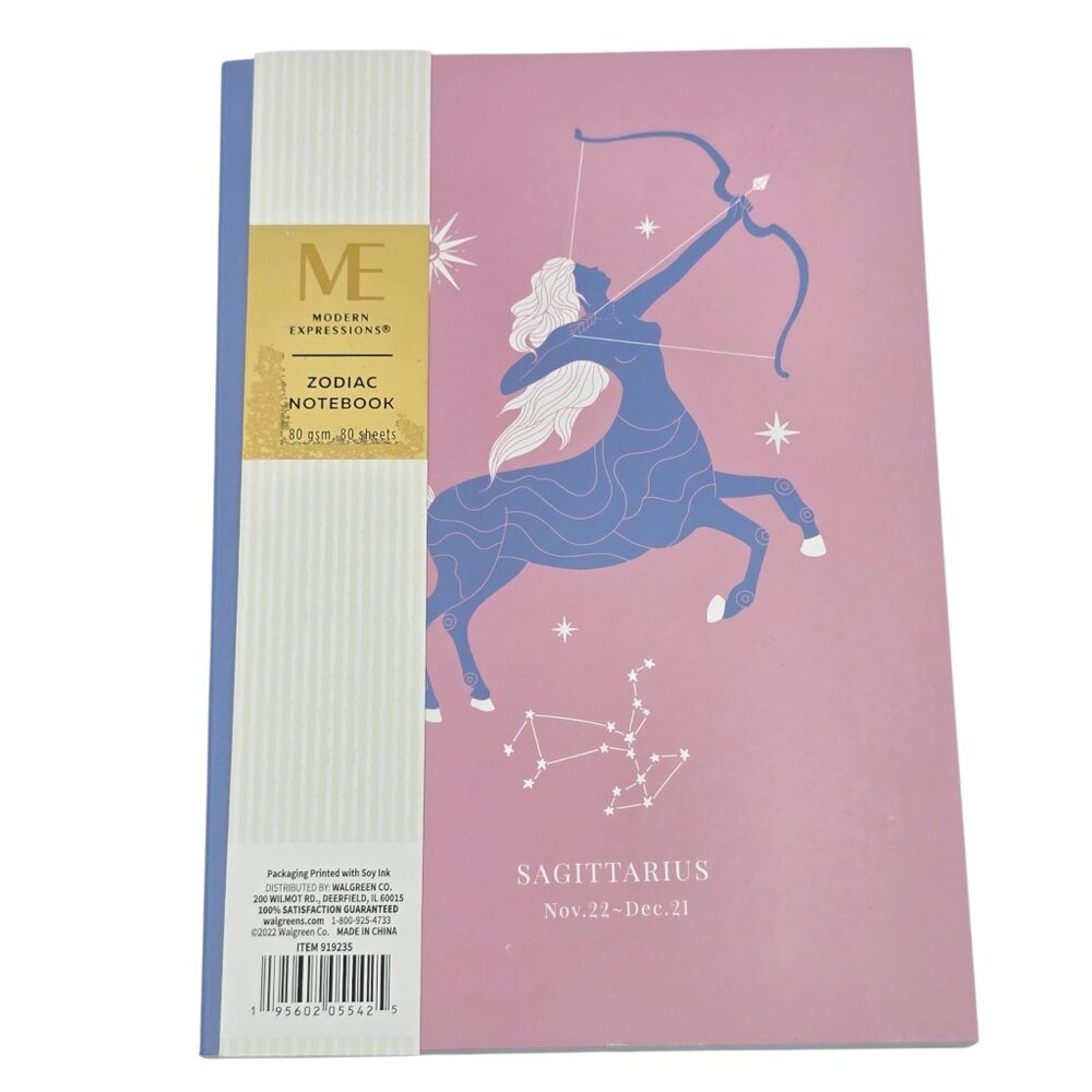 🎀 Modern Expressions Sagittarius Zodiac Notebook  Nov. 22nd - Dec 21st NWT